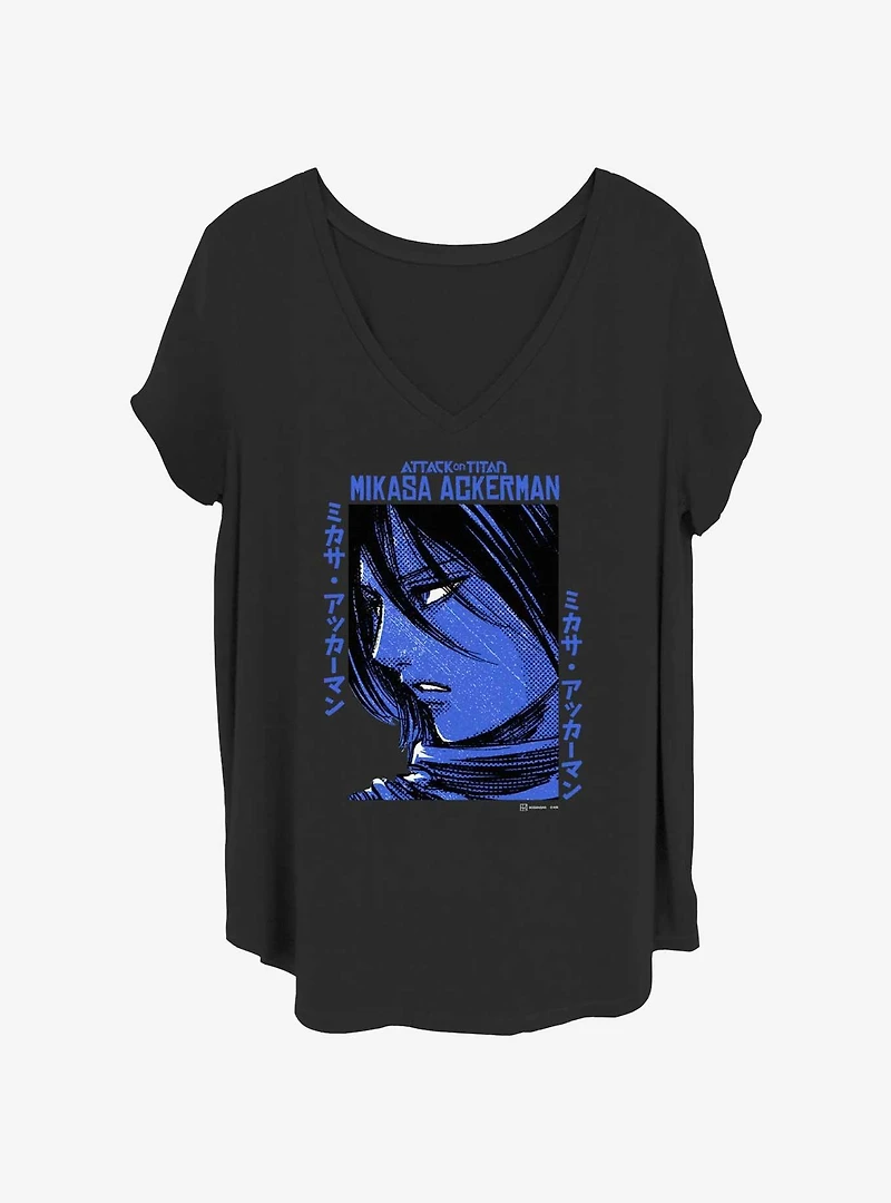 Attack on Titan Mikasa Textbox Girls T-Shirt Plus Size