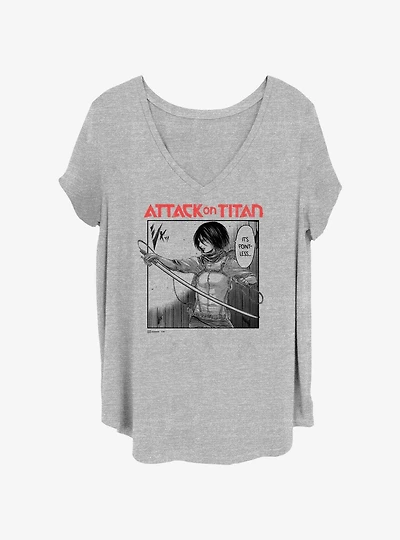 Attack on Titan Mikasa Manga Girls T-Shirt Plus Size