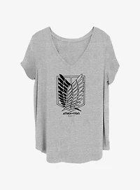 Attack on Titan Scout Regiment Logo Girls T-Shirt Plus Size