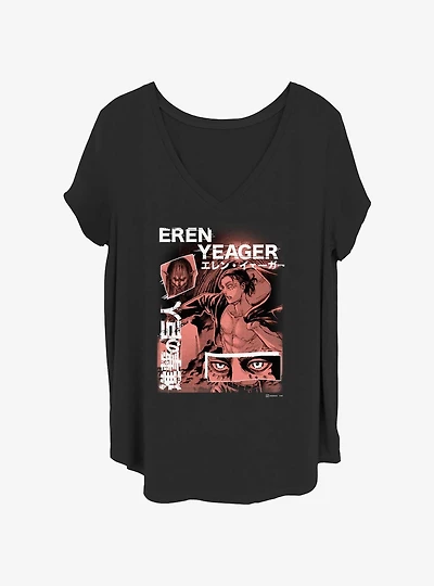 Attack on Titan Eren Yeager Collage Girls T-Shirt Plus Size