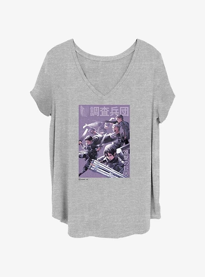 Attack on Titan Scout Regiment Fight Girls T-Shirt Plus Size