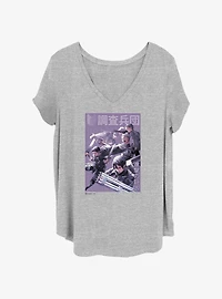 Attack on Titan Scout Regiment Fight Girls T-Shirt Plus Size