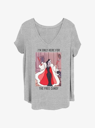 Disney 101 Dalmatians Cruella Only Here For Free Candy Girls T-Shirt Plus Size