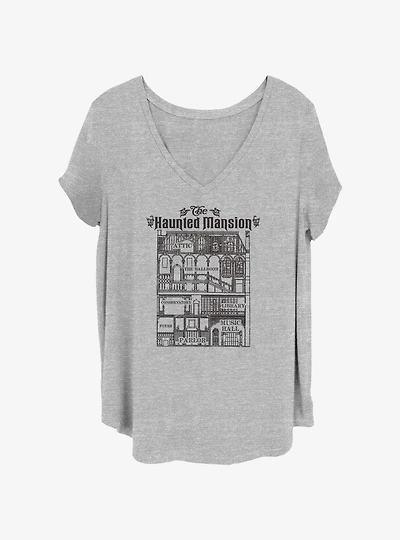 Disney The Haunted Mansion Blueprint Girls T-Shirt Plus Size
