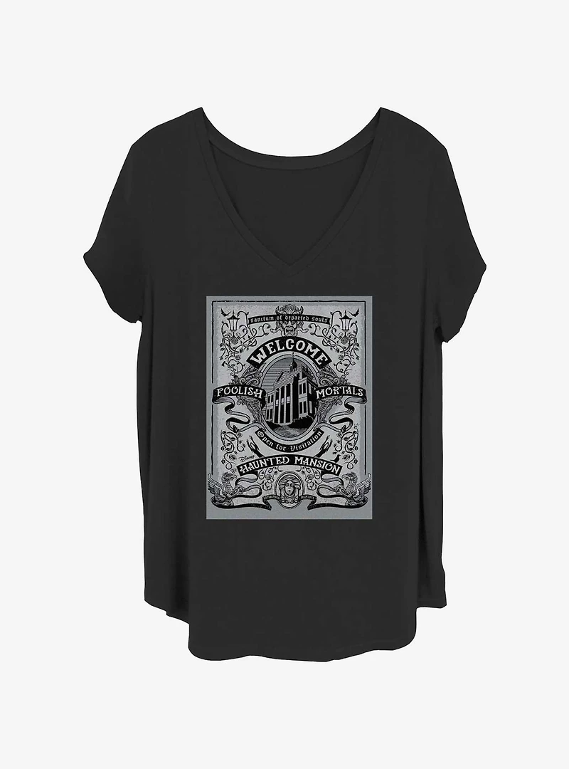 Disney The Haunted Mansion Welcome Foolish Mortals Poster Girls T-Shirt Plus Size