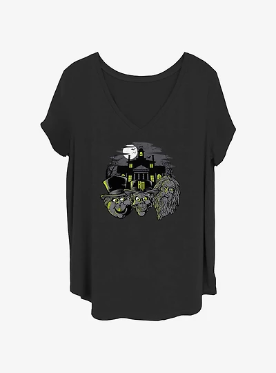 Disney The Haunted Mansion Three Hitchhiking Ghosts Heads Girls T-Shirt Plus Size