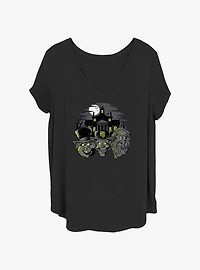 Disney The Haunted Mansion Three Hitchhiking Ghosts Heads Girls T-Shirt Plus Size