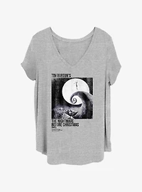 Disney The Nightmare Before Christmas Poster Ink Rolled Girls T-Shirt Plus Size
