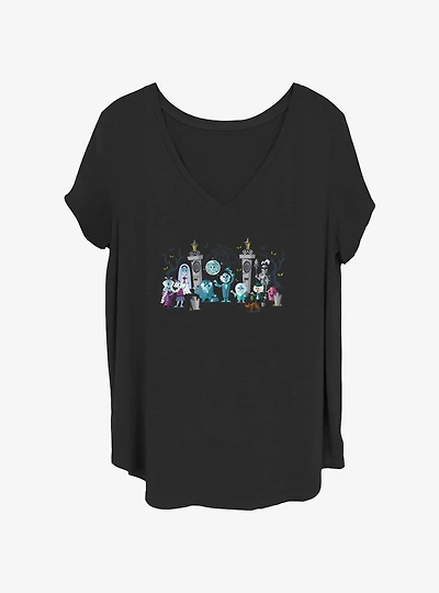 Disney The Haunted Mansion Characters Entrance Mansion Girls T-Shirt Plus Size