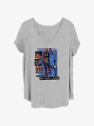 Marvel Spider-Man Across The Spider-Verse Punk Power Girls T-Shirt Plus Size