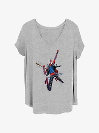 Marvel Spider-Man Across The Spider-Verse Spider-Punk Rock Girls T-Shirt Plus Size