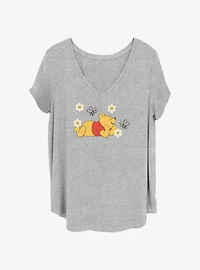 Disney Winnie The Pooh Flowers and Bees Girls T-Shirt Plus Size