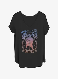 Fender Retro Guitar Poster Girls T-Shirt Plus Size