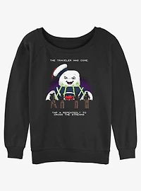 Ghostbusters 8 Bit Puft Cross The Streams Girls Slouchy Sweatshirt