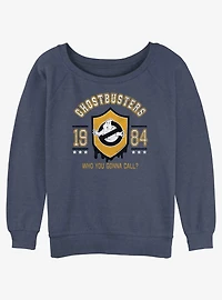Ghostbusters Shield Collegiate Girls Slouchy Sweatshirt