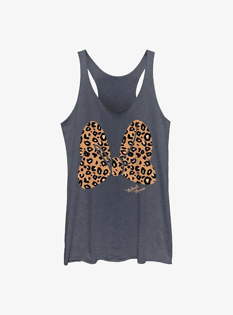 Disney Minnie Mouse Animal Print Bow Womens Tank Top