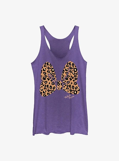 Disney Minnie Mouse Animal Print Bow Womens Tank Top