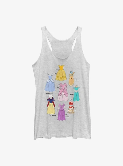 Disney Princess Classic Textbook Dresses Womens Tank Top