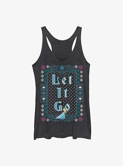 Disney Frozen Let It Go Ugly Sweater Womens Tank Top