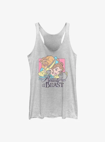 Disney Beauty and The Beast Pastel Characters Womens Tank Top