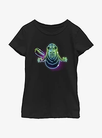 Ghostbusters: Frozen Empire Neon Lights Slimer Girls Youth T-Shirt