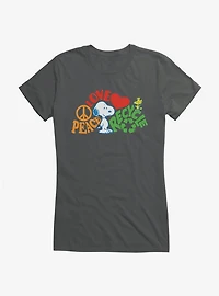 Peanuts Peace Love Recycle Girls T-Shirt