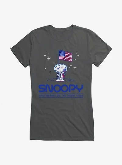 Peanuts Snoopy On The Moon Girls T-Shirt