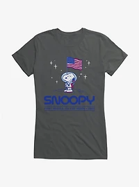 Peanuts Snoopy On The Moon Girls T-Shirt
