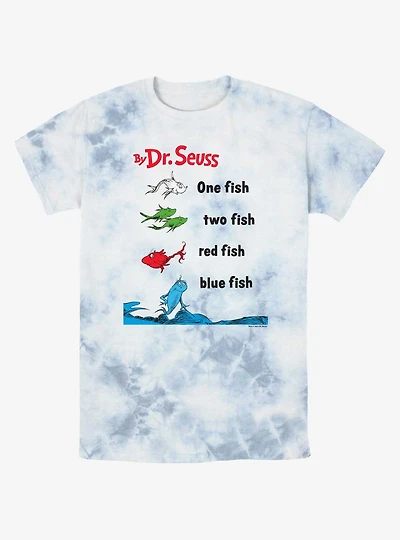 Dr. Seuss One Fish Two Red Blue Tie-Dye T-Shirt