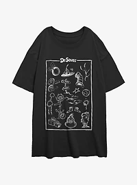 Dr. Seuss Collection Poster Womens Oversized T-Shirt