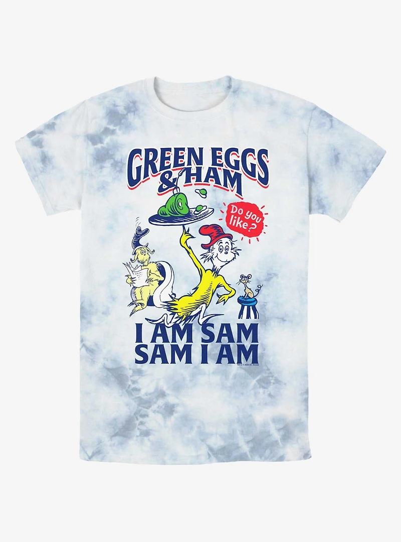 Dr. Seuss I Am Sam Green Eggs And Ham Tie-Dye T-Shirt