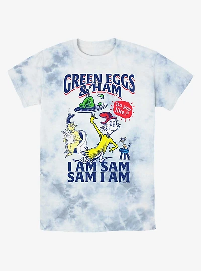 Dr. Seuss I Am Sam Green Eggs And Ham Tie-Dye T-Shirt