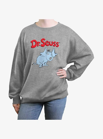 Dr. Seuss Horton Girls Oversized Sweatshirt