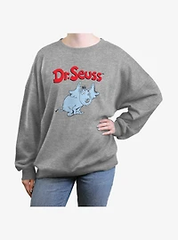 Dr. Seuss Horton Girls Oversized Sweatshirt
