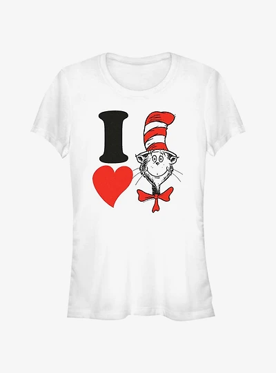 Dr. Seuss I Heart Hat Cat Girls T-Shirt