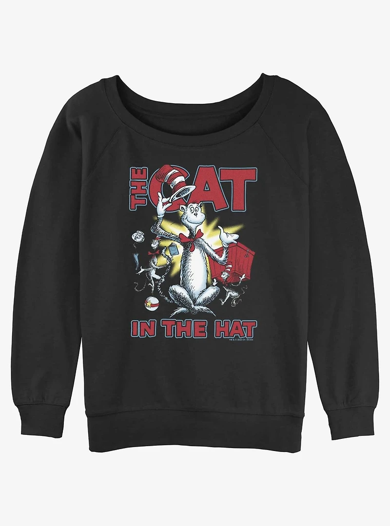 Dr. Seuss The Cat In The Hat Cattitude Girls Slouchy Sweatshirt