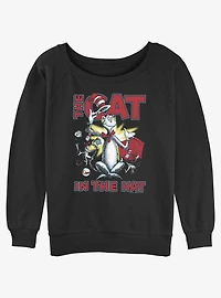Dr. Seuss The Cat In The Hat Cattitude Girls Slouchy Sweatshirt