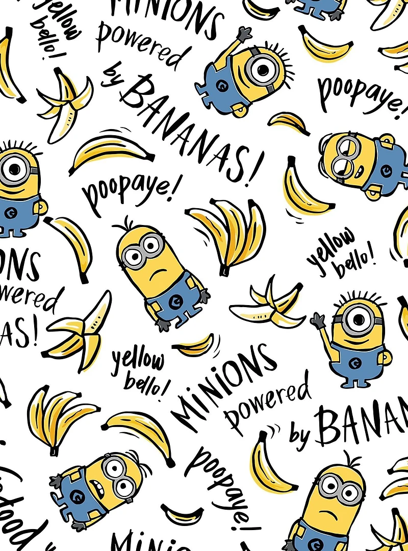 Minions Powered By Bananas Peel & Stick Wallpaper