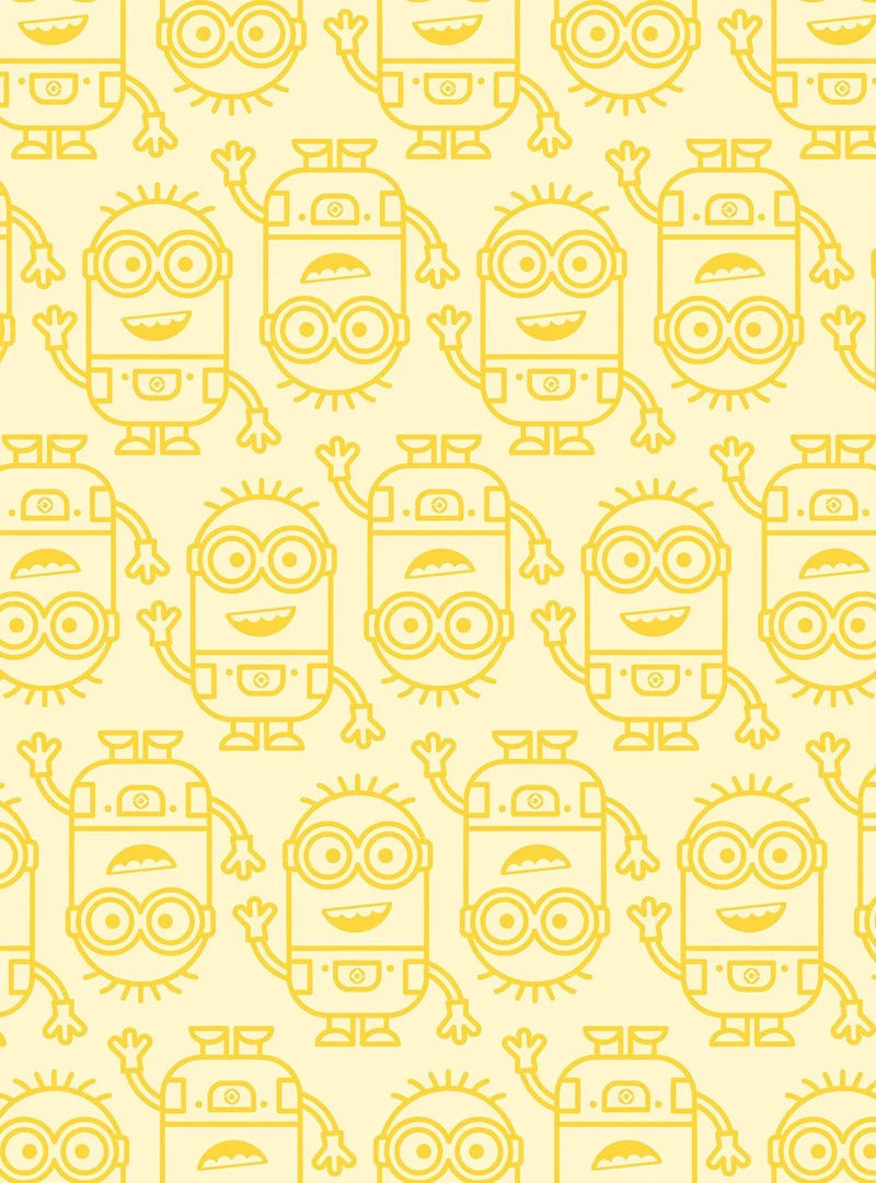 Minions Line Art Yellow Peel & Stick Wallpaper