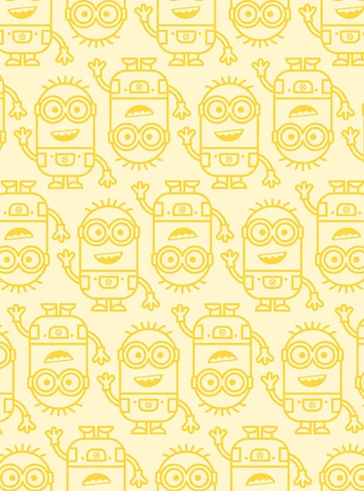 Minions Line Art Yellow Peel & Stick Wallpaper