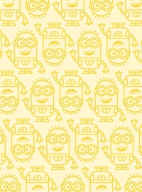 Minions Line Art Yellow Peel & Stick Wallpaper