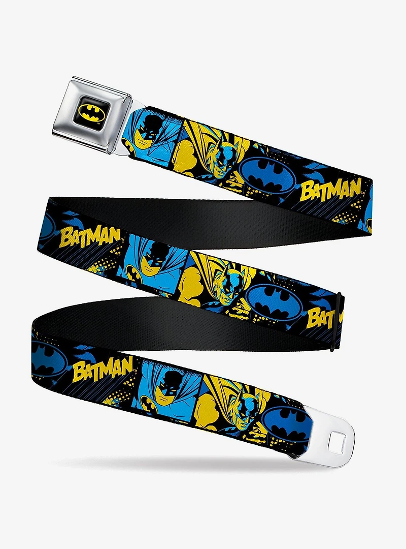 DC Comics Batman Poses And Logo Collage Youth Seatbelt Belt