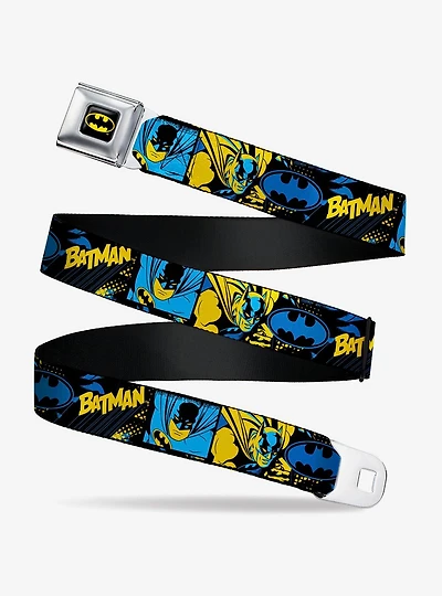 DC Comics Batman Poses And Logo Collage Youth Seatbelt Belt