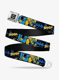 DC Comics Batman Poses And Logo Collage Youth Seatbelt Belt