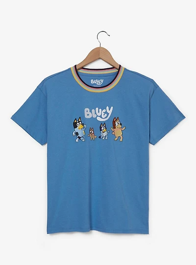 Bluey Heeler Family Line Up Embroidered Women's T-Shirt — BoxLunch Exclusive