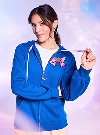 Pretty Guardian Sailor Moon Bow Women's Zippered Hoodie - BoxLunch Exclusive