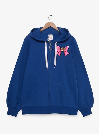 Pretty Guardian Sailor Moon Bow Women's Plus Zippered Hoodie - BoxLunch Exclusive