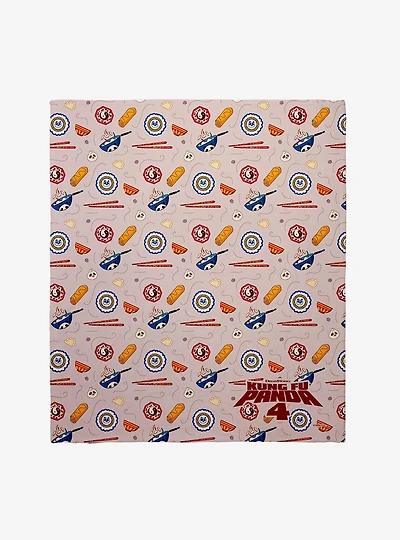 Kung Fu Panda 4 Dumplings And Spring Rolls Throw Blanket