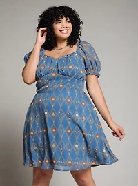 Studio Ghibli Howl's Moving Castle Diamond Icons Allover Print Plus Smock Dress - BoxLunch Exclusive