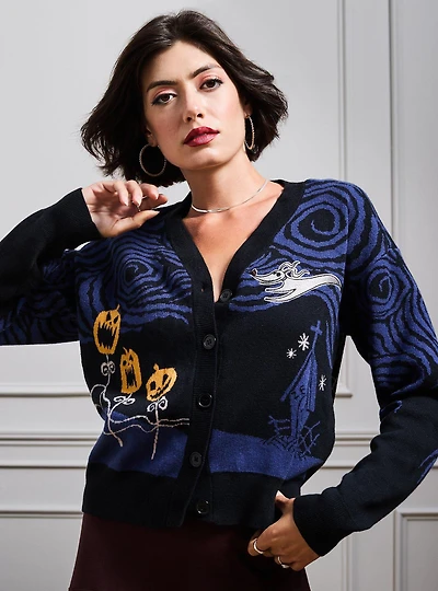 Disney The Nightmare Before Christmas Jack & Sally Spiral Hill Cardigan - BoxLunch Exclusive